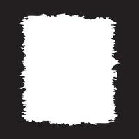 Square Black Rustic Rough Torn Paper Frame Background Vintage Retro Style with White Blank Space vector