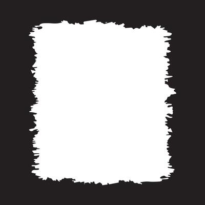 Square Black Rustic Rough Torn Paper Frame Background Vintage Retro Style with White Blank Space