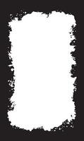 Vertical Abstract Black Rustic Rough Frame Background Vintage Retro Style with Clean White Copy Space vector