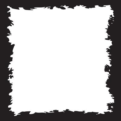 Square Black Rustic Rough Torn Paper Frame Background Vintage Retro Style with White Empty Space