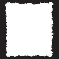 Simple Square Black Rustic Rough Torn Paper Frame Background Vintage Retro Style with White Copy Space vector