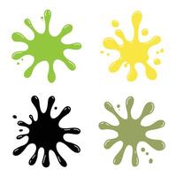 Colorful Abstract Shape Set of Cute Ink Paint Stain Water Fluid Liquid Splash Splat Explosion vector