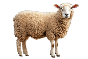 Wooly sheep standing on a transparent background png