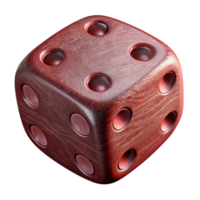 magnificent artistic Maroon 3d Printed Dice Isolated high quality png
