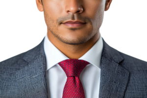 Professional man in suit with a red tie and clean appearance png