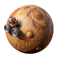 beautiful rustic Mars Surface with Rover Cutout premium png