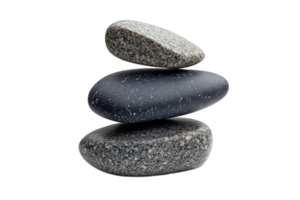 Stack of smooth stones on a transparent background png