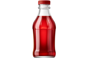 Bright red condiment bottle with transparent background png