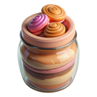 elegant classic Mason Jar Dessert Layered Sweet Treat Transparent Background high resolution png