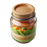 serene creative Mason Jar Salad Layered Ingredients Transparent Background professional png