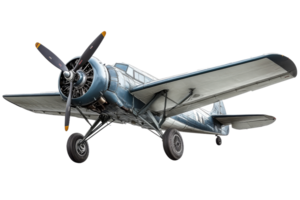 Vintage aircraft with propeller in clear view png