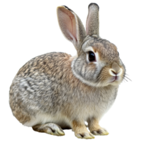 Cute rabbit sitting on a soft surface with a calm expression png