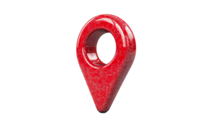 Red location pin with transparent background for design use png