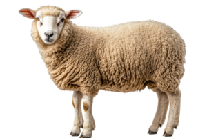 Fluffy sheep standing on a transparent background png