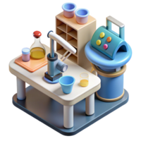 dramatic abstract Medical Laboratory Equipment Set Top View Cutout authentic png