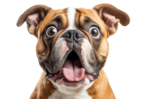 Dog with surprised expression on transparent background png
