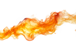 Flowing orange abstract smoke with transparency effect png