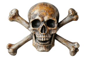 Skull and crossbones symbol on transparent background png