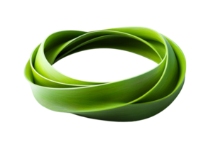 Green ribbon like abstract design with smooth curves png