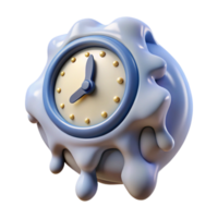 impressive minimalist Melting Clock Soft Texture Transparent Background premium png
