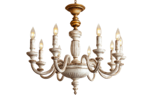 Elegant vintage chandelier with candle style lights png