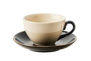 Elegant cup and saucer set with a smooth gradient design png