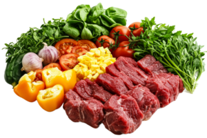 Fresh ingredients for a healthy meal preparation png