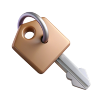 magnificent rustic Metal Key with Tag Floating Angled View Transparent original png