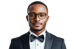 Man in glasses, dressed formally on clear background png