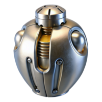 impressive rustic Metallic Bio Cybernetic Implant Front View Cutout original png