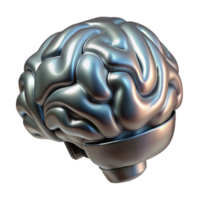 vibrant contemporary Metallic Brain Interface Side Angle Transparent Background high resolution png