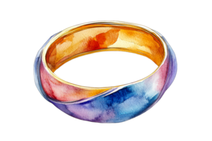 A beautiful ring featuring a blend of gold and colorful hues png