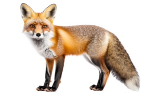 Red fox standing confidently with a smooth posture png