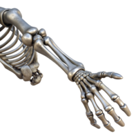 elegant rustic Metallic Skeleton Arm Extended Pose Isolated professional png