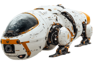 Futuristic spacecraft with advanced tech features png