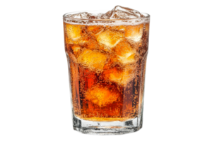 Refreshing cold drink with ice cubes in a glass png