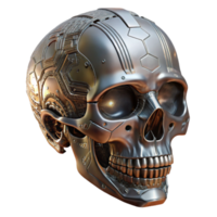elegant abstract Metallic Skull with Circuitry Detail Isolated professional png