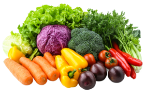 Fresh and colorful assortment of seasonal vegetables png