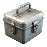 stunning artistic Metal Lunchbox with Secure Latch Transparent Background detailed png