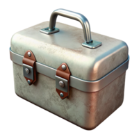 elegant vintage Metal Lunchbox with Secure Latch Transparent Background professional png