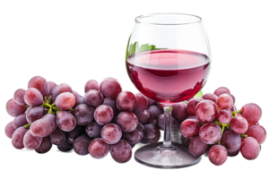 Red juice and fresh grapes on clear background png