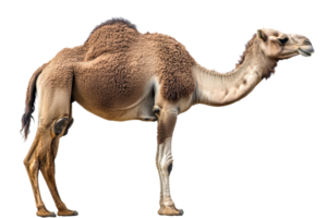 Camel standing on transparent background in a natural pose png