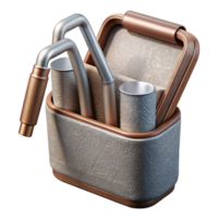 beautiful classic Metal Straws with Carrying Case Isolated on Transparent Background high quality png