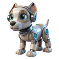 stunning artistic Metaverse Character Pet Robot Dog Transparent Background high resolution png