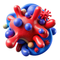 stunning modern Microbe Design Abstract Lines Red and Blue Isolated professional png