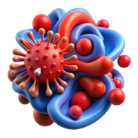magnificent vintage Microbe Design Abstract Lines Red and Blue Isolated exclusive png