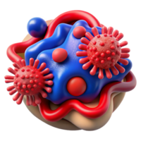 elegant creative Microbe Design Abstract Lines Red and Blue Isolated high quality png