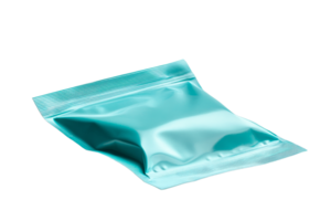 Bright teal packaging with a smooth surface and no label png