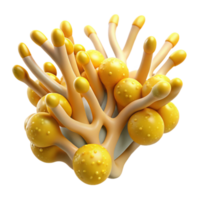extraordinary vintage Microbial Colony Growth Yellow Branches Transparent Background high resolution png