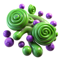 extraordinary classic Microbial Growth Pattern Green and Yellow Spirals Isolated exclusive png